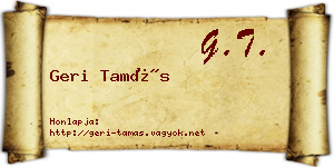 Geri Tamás névjegykártya